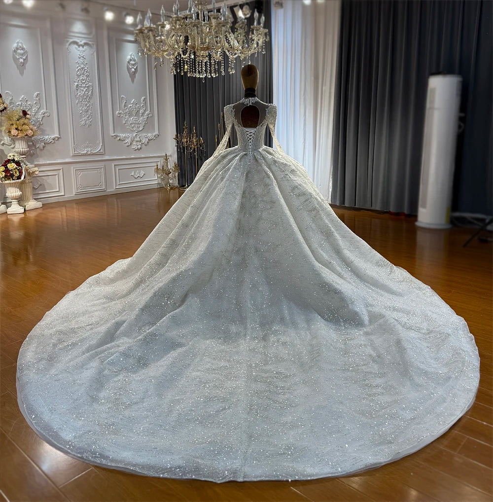 Customized NS5068 Full Beading V-neckline Wedding Dress Amanda Novias 2026