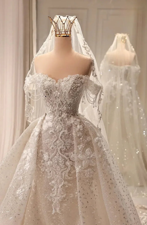 Customized 2026 Wedding Dress Luxury Sleeveless Elegant Beaded Mermaid Wedding Dress Plus Size Wedding Dress Hot Sale