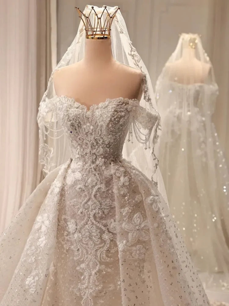 Customized 2026 Wedding Dress Luxury Sleeveless Elegant Beaded Mermaid Wedding Dress Plus Size Wedding Dress Hot Sale